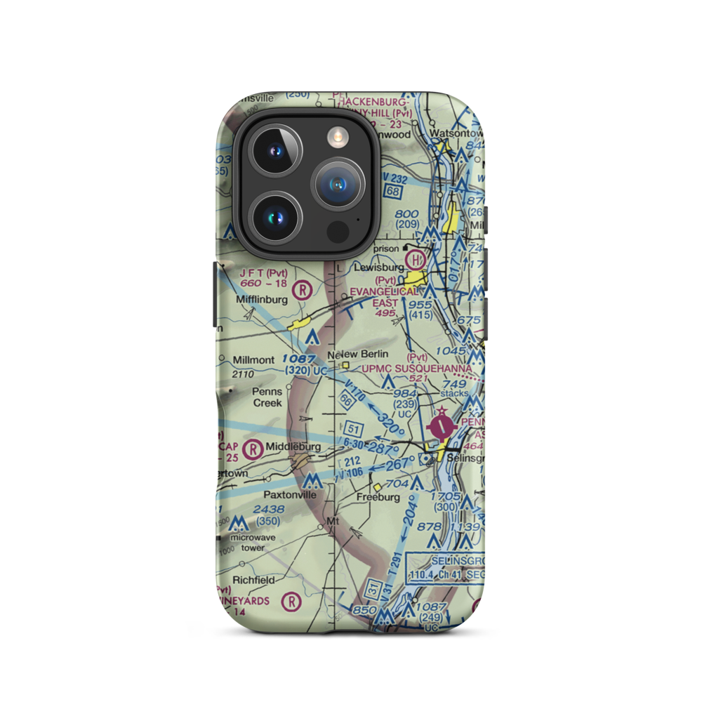 Sauers-Haven Airport (4PA1) VFR Sectional  Tough iPhone Case iPhone 16 Pro model shown