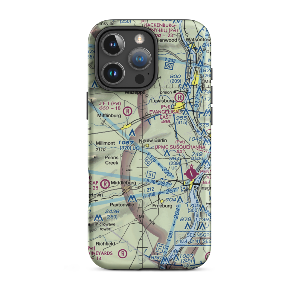Sauers-Haven Airport (4PA1) VFR Sectional  Tough iPhone Case iPhone 16 Pro Max model shown
