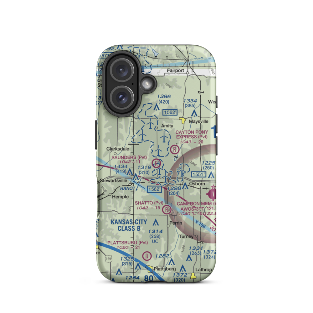 Saunders Field (MU31) VFR Sectional  Tough iPhone Case iPhone 16 model shown