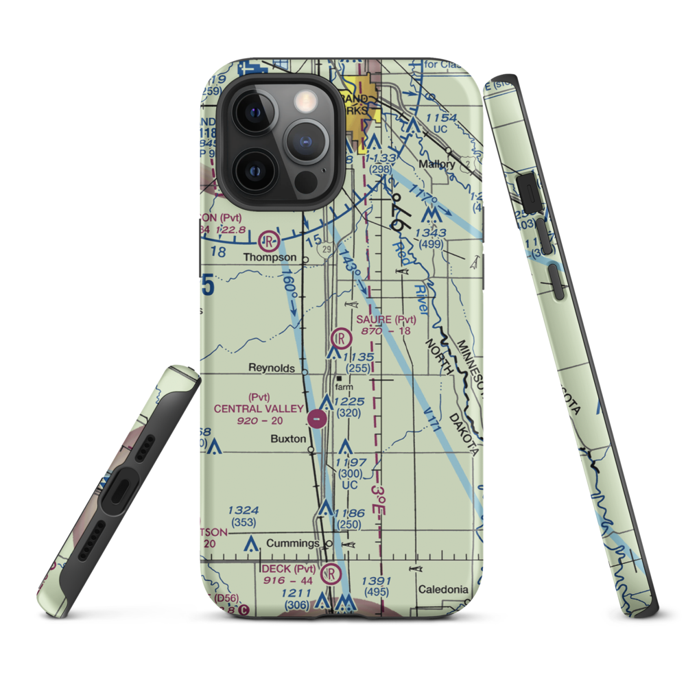 Saure Airport (NA02) VFR Sectional  Tough iPhone Case iPhone 12 Pro Max model shown