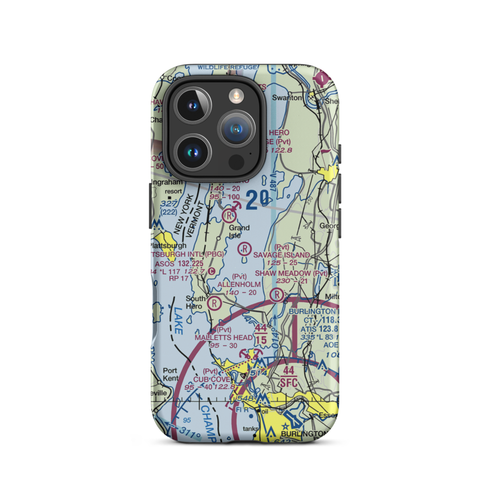 Savage Island Airport (VT15) VFR Sectional  Tough iPhone Case iPhone 16 Pro model shown