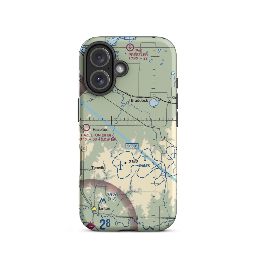 Saville Private Airport (0ND7) VFR Sectional  Tough iPhone Case iPhone 16 model shown