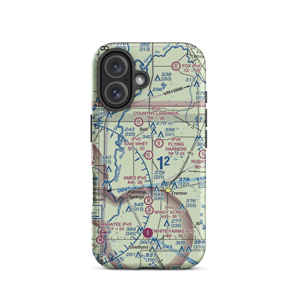 Saw Whet Farms Airport (6FL9) VFR Sectional  Tough iPhone Case iPhone 16 model shown