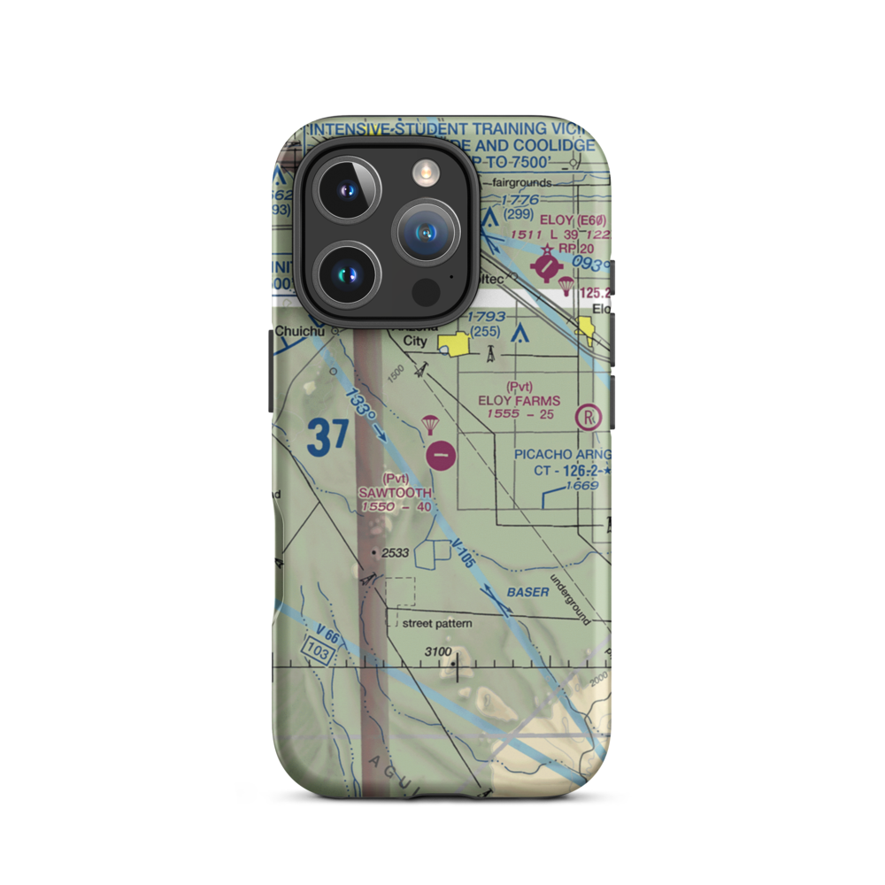 Sawtooth Airport (AZ04) VFR Sectional  Tough iPhone Case iPhone 16 Pro model shown