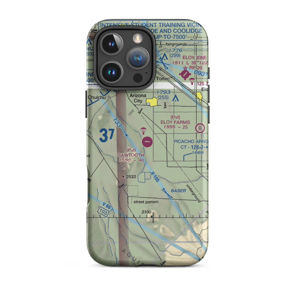 Sawtooth Airport (AZ04) VFR Sectional  Tough iPhone Case iPhone 16 Pro Max model shown