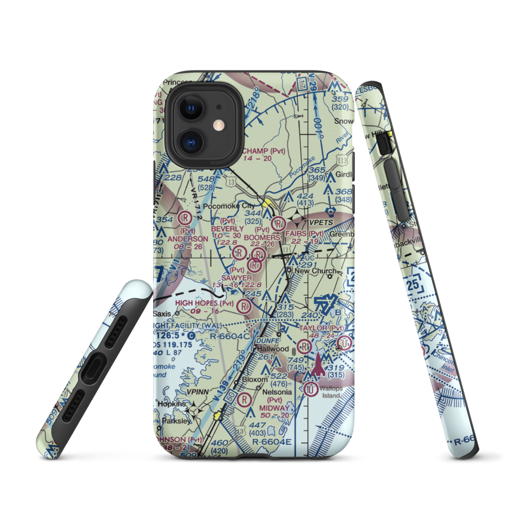 Sawyer Airport (VG19) VFR Sectional  Tough iPhone Case iPhone 11 model shown