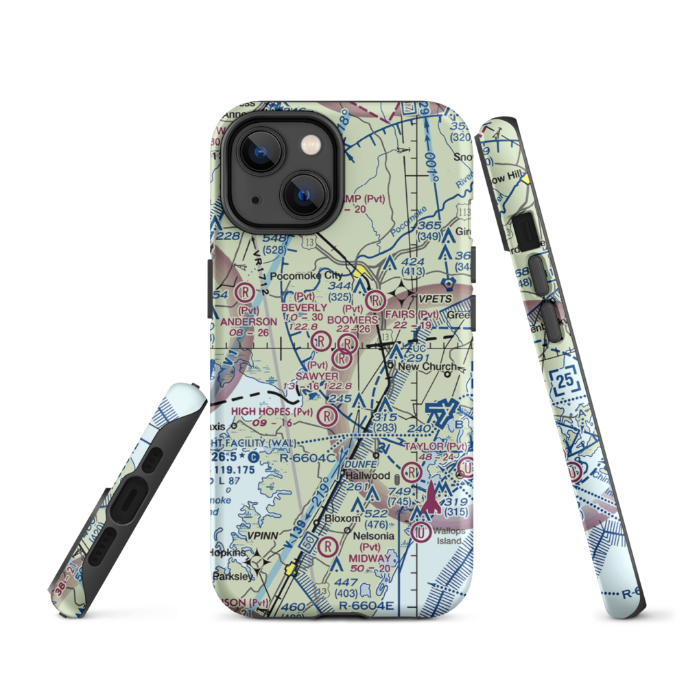 Sawyer Airport (VG19) VFR Sectional  Tough iPhone Case iPhone 14 model shown
