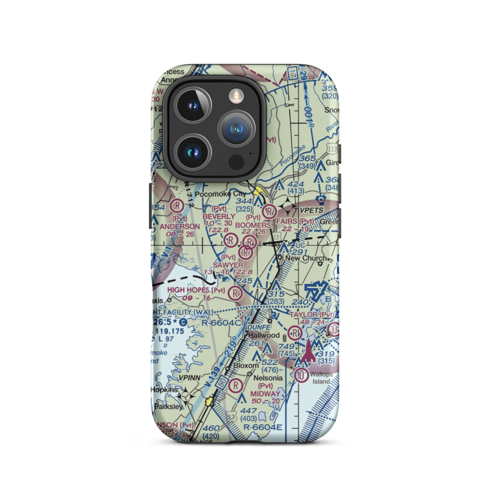 Sawyer Airport (VG19) VFR Sectional  Tough iPhone Case iPhone 16 Pro model shown