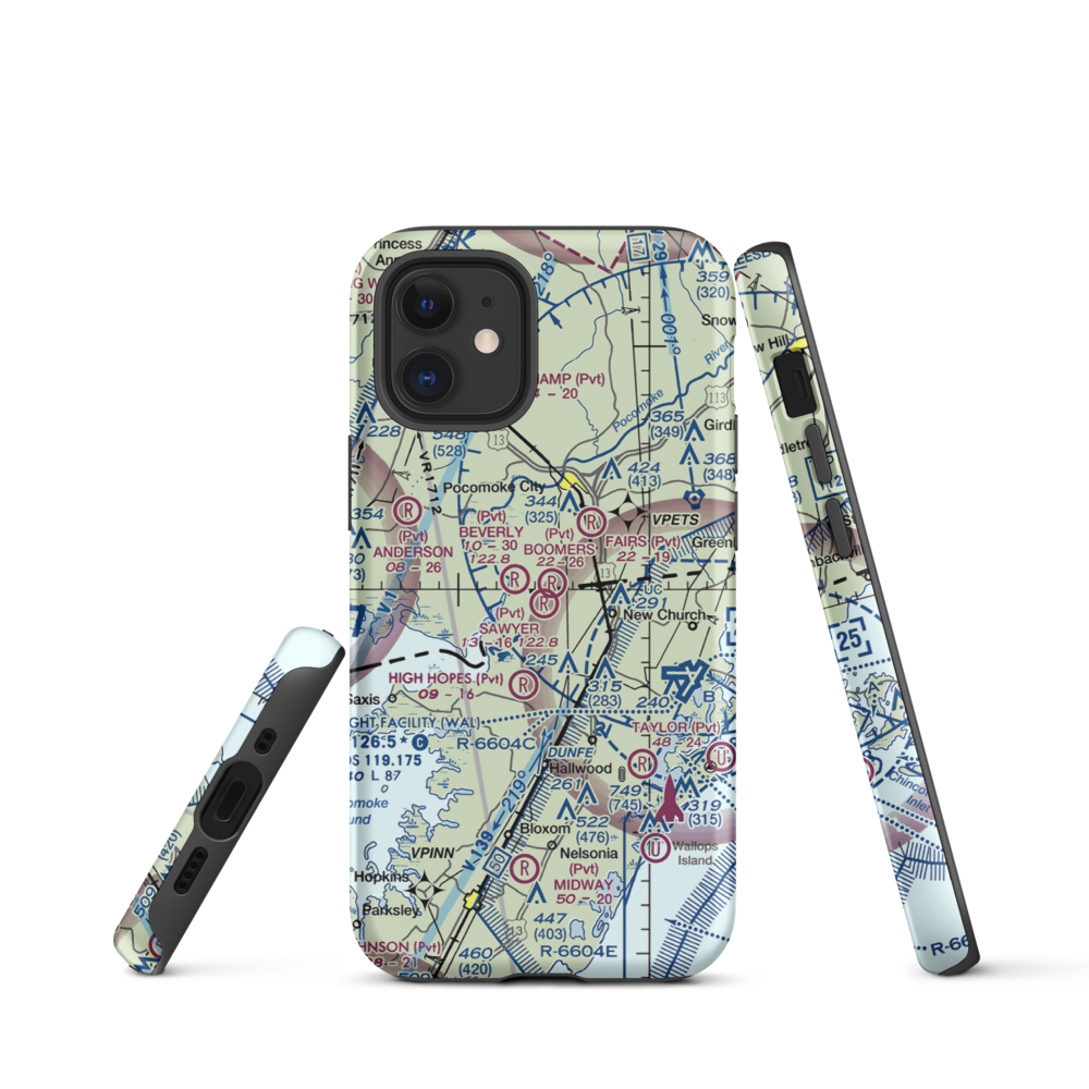 Sawyer Airport (VG19) VFR Sectional  Tough iPhone Case iPhone 12 mini model shown