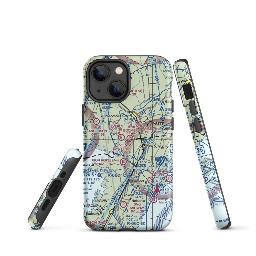 Sawyer Airport (VG19) VFR Sectional  Tough iPhone Case iPhone 13 mini model shown