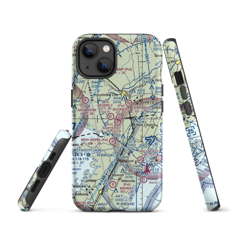 Sawyer Airport (VG19) VFR Sectional  Tough iPhone Case iPhone 13 model shown