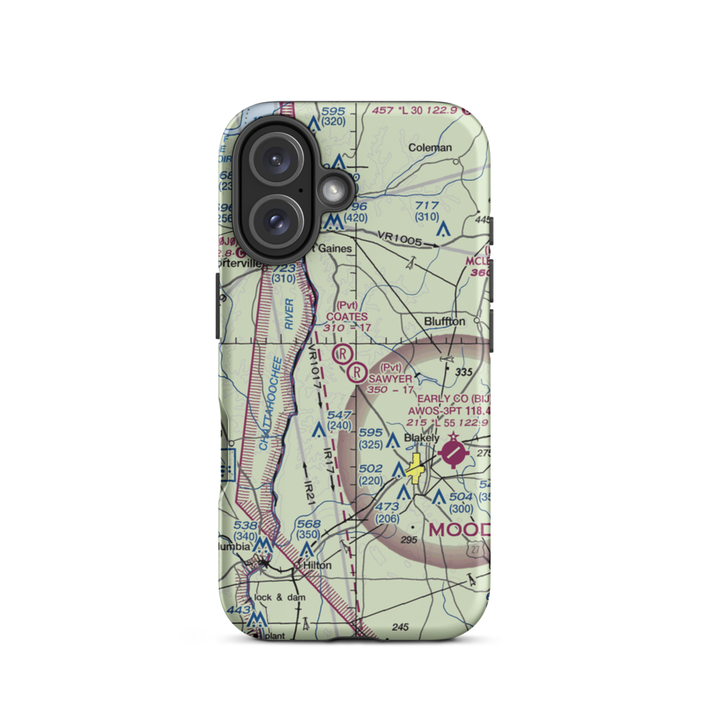 Sawyer Farm Airport (66GA) VFR Sectional  Tough iPhone Case iPhone 16 model shown