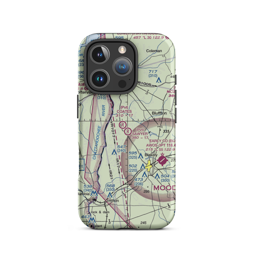 Sawyer Farm Airport (66GA) VFR Sectional  Tough iPhone Case iPhone 16 Pro model shown