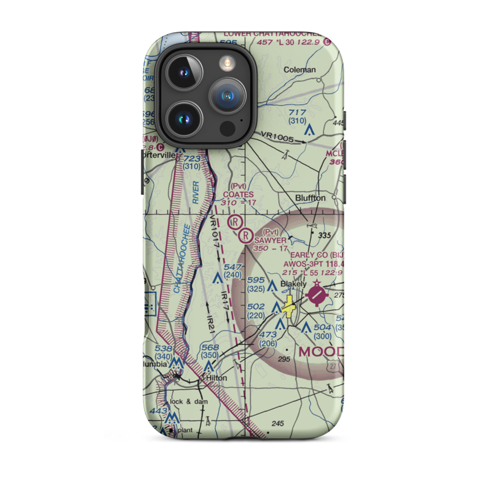 Sawyer Farm Airport (66GA) VFR Sectional  Tough iPhone Case iPhone 16 Pro Max model shown