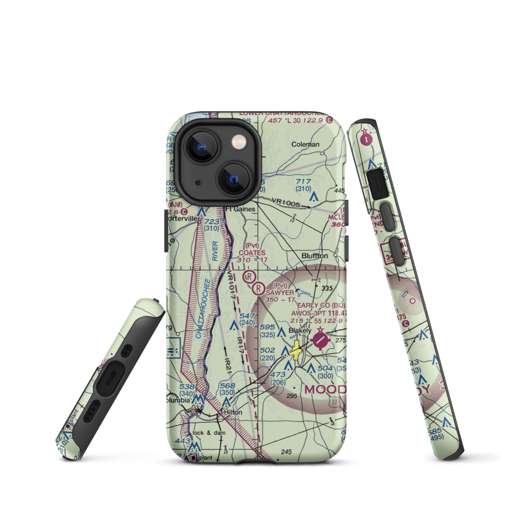 Sawyer Farm Airport (66GA) VFR Sectional  Tough iPhone Case iPhone 13 mini model shown