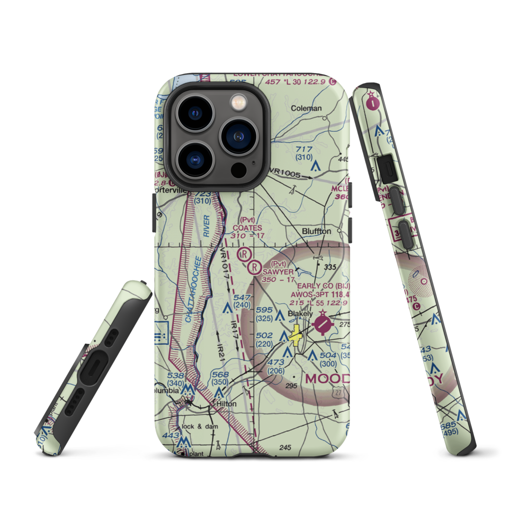 Sawyer Farm Airport (66GA) VFR Sectional  Tough iPhone Case iPhone 13 Pro model shown