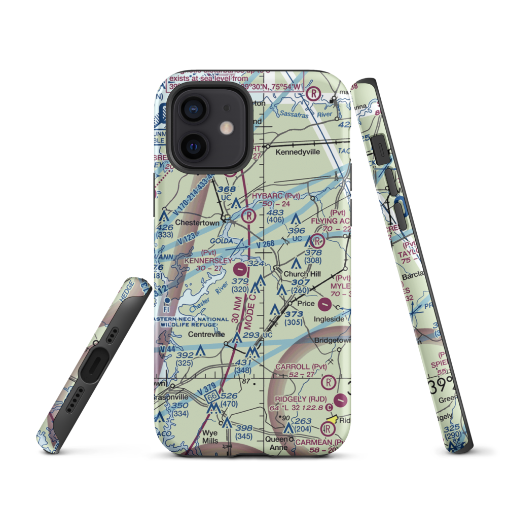 Saxon Farms Airport (MD91) VFR Sectional  Tough iPhone Case iPhone 12 model shown