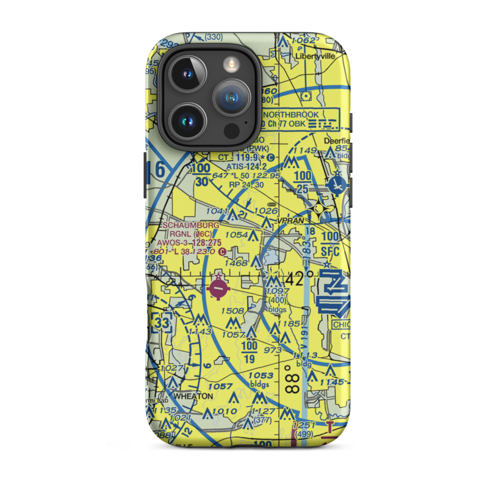 Schaumburg Municipal Helistop (4H1) VFR Sectional  Tough iPhone Case iPhone 16 Pro Max model shown