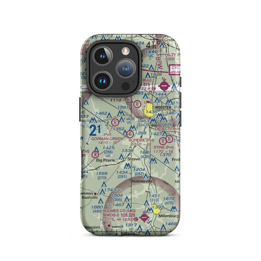 Scheibe Field (OI55) VFR Sectional  Tough iPhone Case iPhone 16 Pro model shown