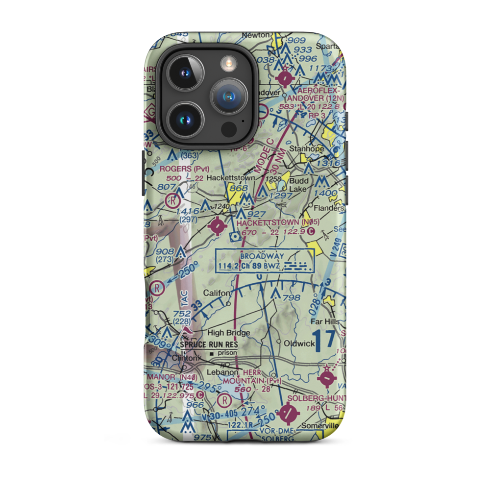 Scheller Airport (62NJ) VFR Sectional  Tough iPhone Case iPhone 16 Pro Max model shown