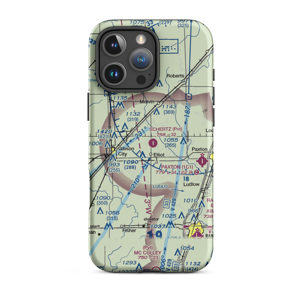 Schertz Field (9IS2) VFR Sectional  Tough iPhone Case iPhone 16 Pro Max model shown