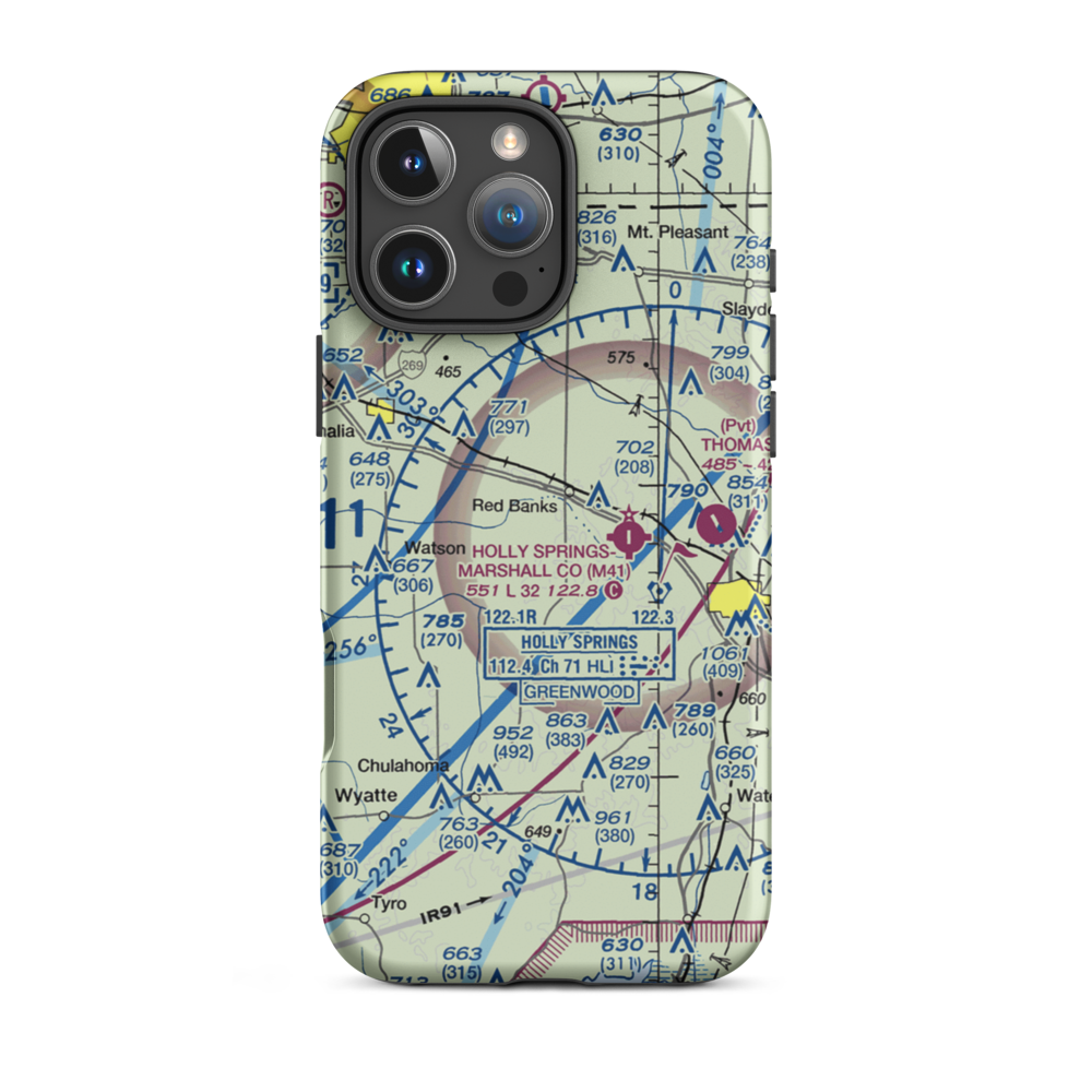 Schloss Adlers Airport (MS55) VFR Sectional  Tough iPhone Case iPhone 16 Pro Max model shown