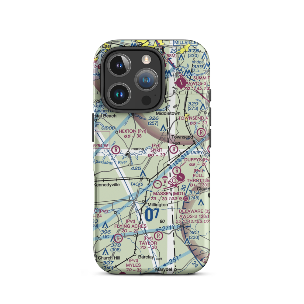 Schlosser Airport (29MD) VFR Sectional  Tough iPhone Case iPhone 16 Pro model shown