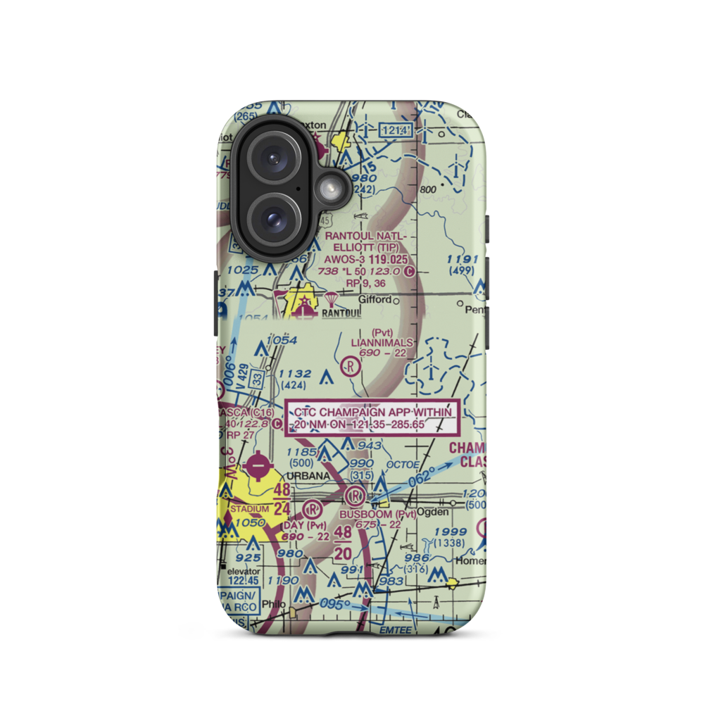 Schmidt Airport (56IS) VFR Sectional  Tough iPhone Case iPhone 16 model shown