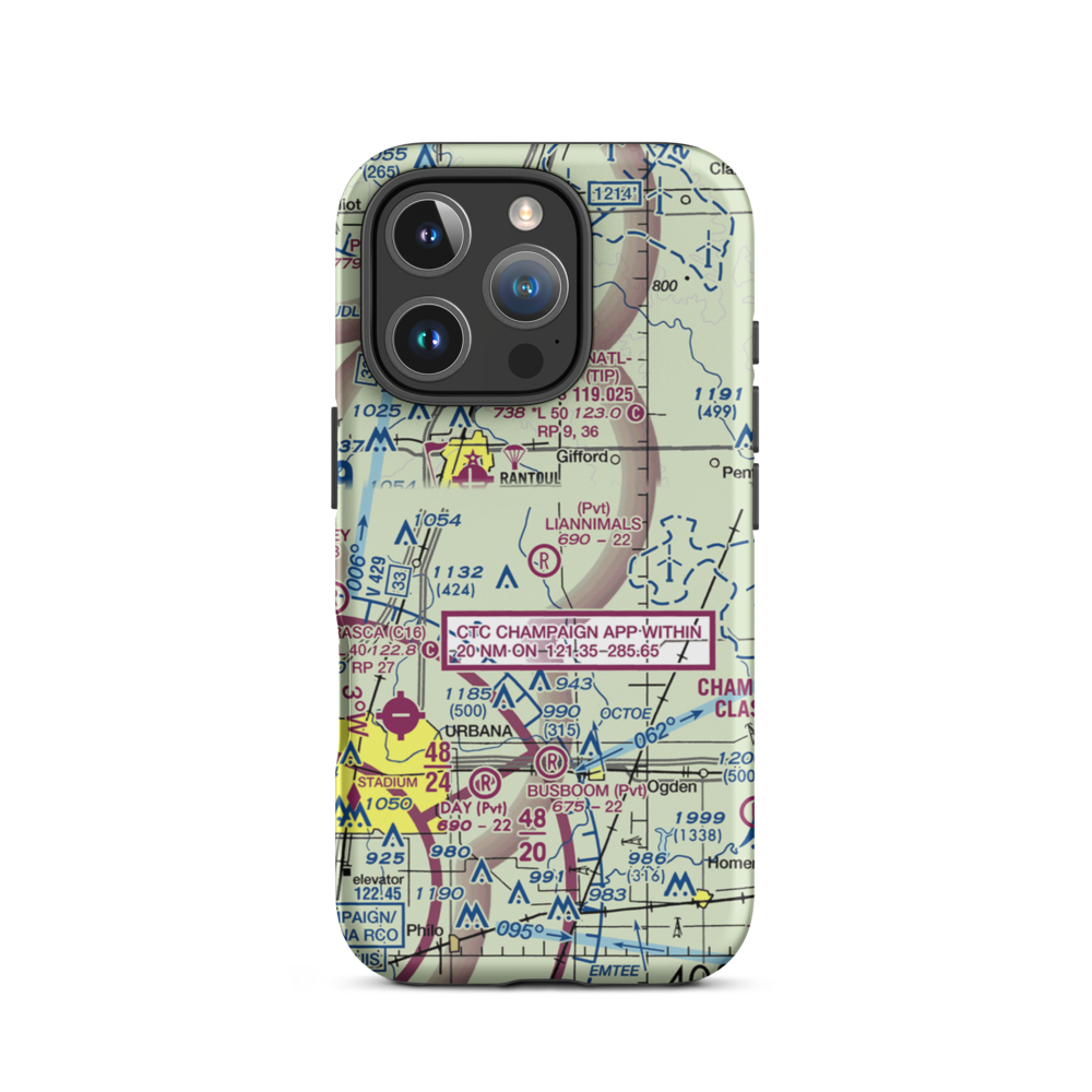 Schmidt Airport (56IS) VFR Sectional  Tough iPhone Case iPhone 16 Pro model shown