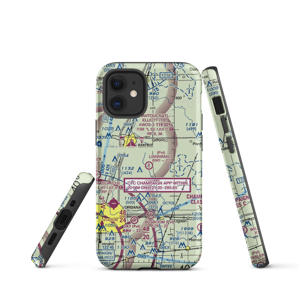 Schmidt Airport (56IS) VFR Sectional  Tough iPhone Case iPhone 12 mini model shown