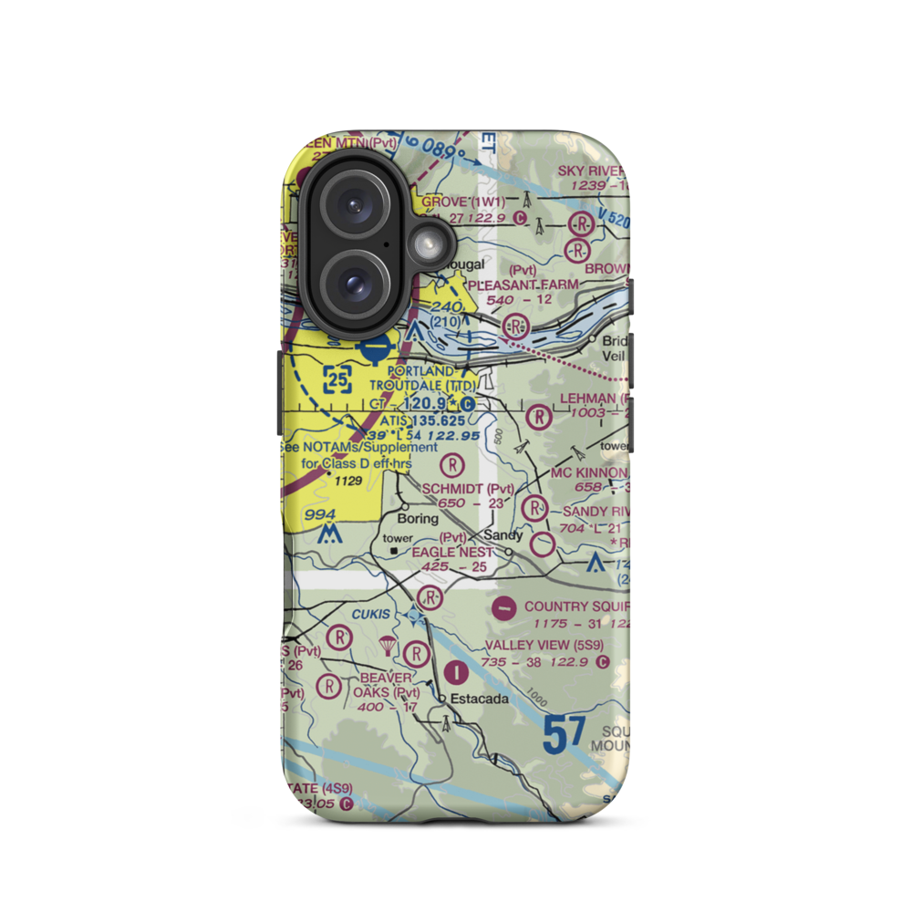 Schmidt Airport (6OR7) VFR Sectional  Tough iPhone Case iPhone 16 model shown