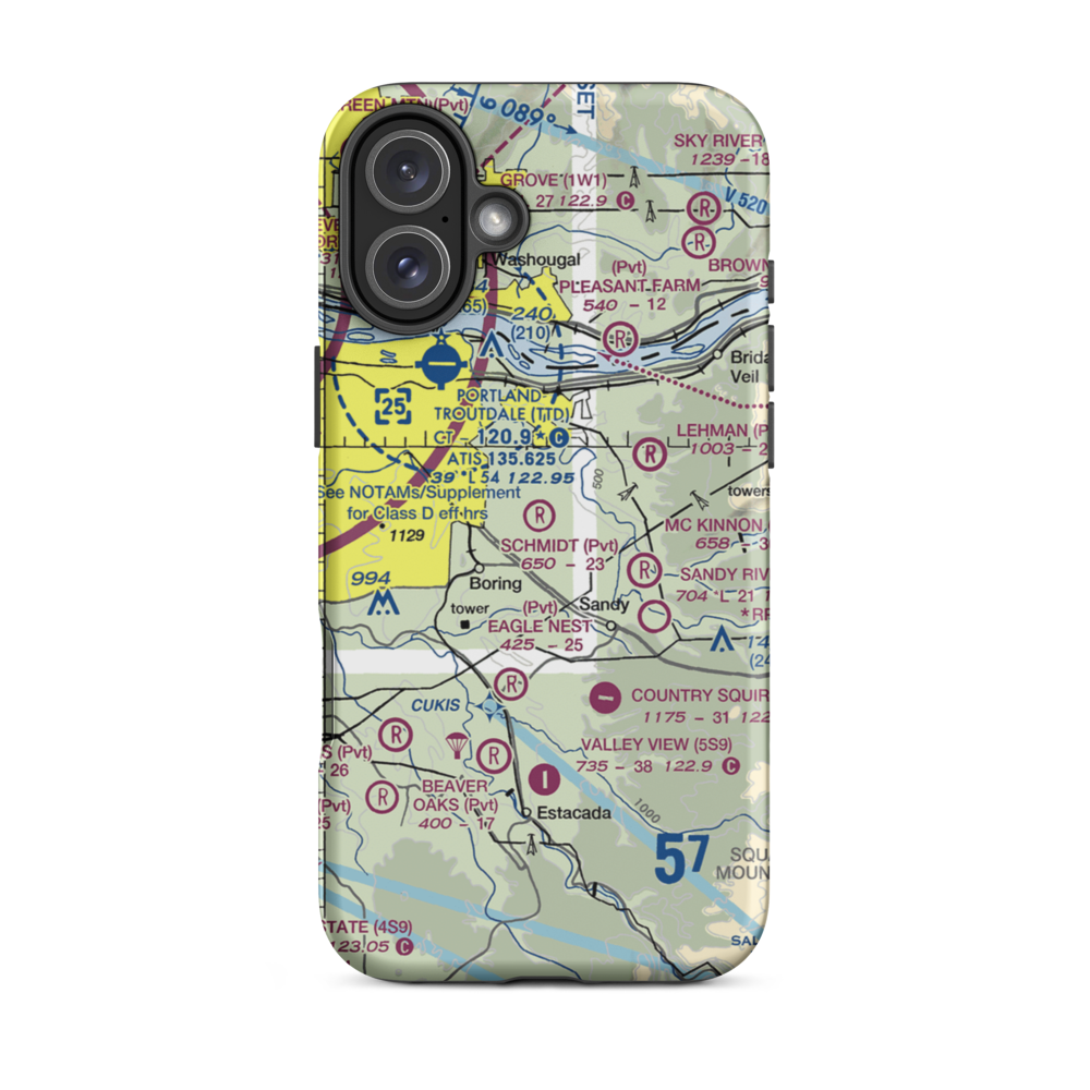 Schmidt Airport (6OR7) VFR Sectional  Tough iPhone Case iPhone 16 Plus model shown