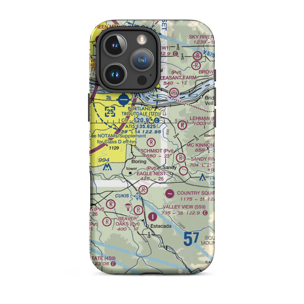 Schmidt Airport (6OR7) VFR Sectional  Tough iPhone Case iPhone 16 Pro Max model shown