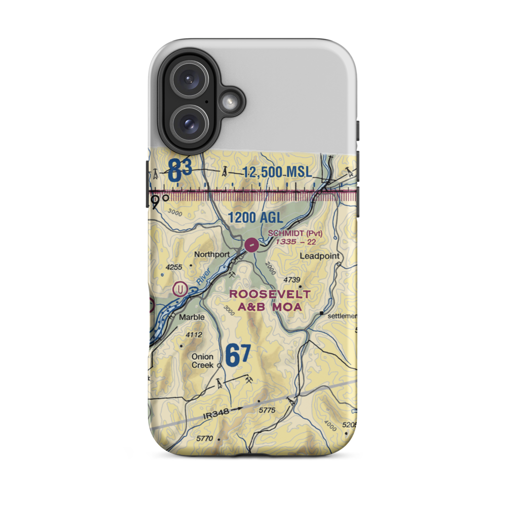 Schmidt Ranch Airport (1WN0) VFR Sectional  Tough iPhone Case iPhone 16 Plus model shown