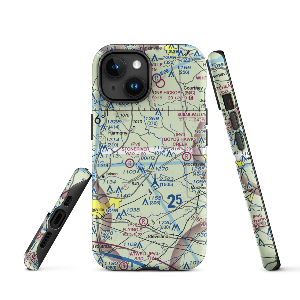 Schneider Haven Airstrip (NC75) VFR Sectional  Tough iPhone Case iPhone 15 model shown