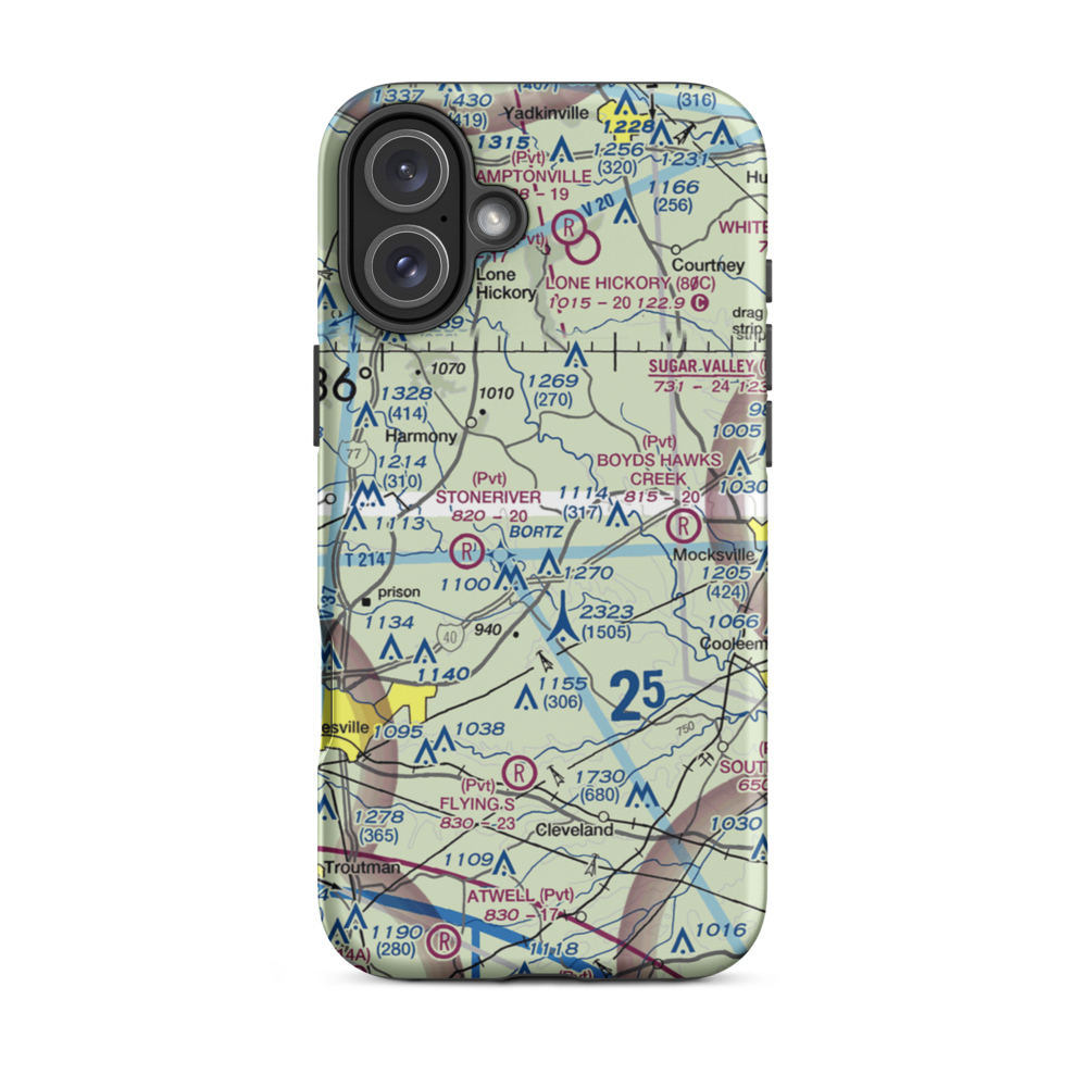 Schneider Haven Airstrip (NC75) VFR Sectional  Tough iPhone Case iPhone 16 Plus model shown