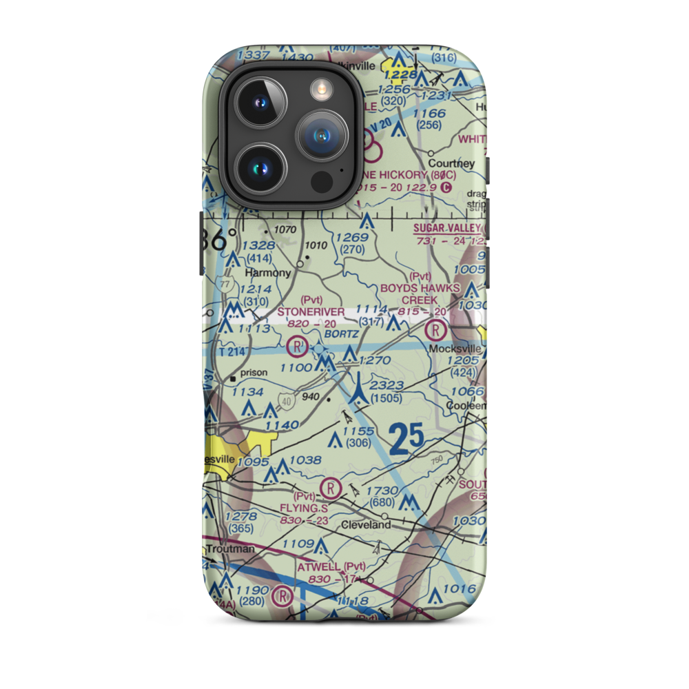 Schneider Haven Airstrip (NC75) VFR Sectional  Tough iPhone Case iPhone 16 Pro Max model shown