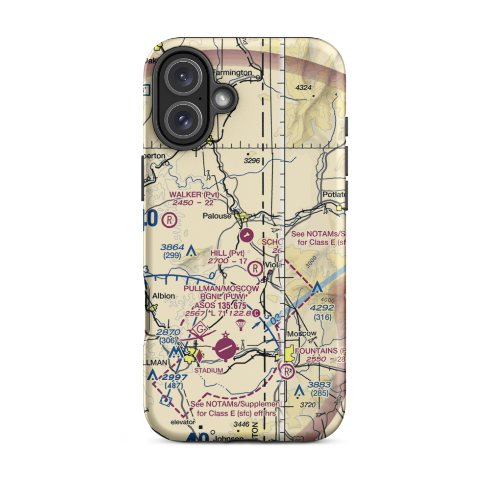 Schoepflin Airport (WN26) VFR Sectional  Tough iPhone Case iPhone 16 Plus model shown