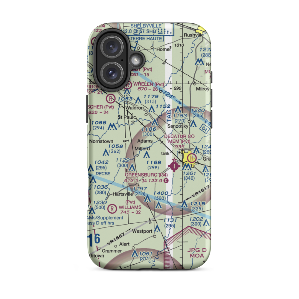 Schoettmer Farm Airport (67II) VFR Sectional  Tough iPhone Case iPhone 16 Plus model shown