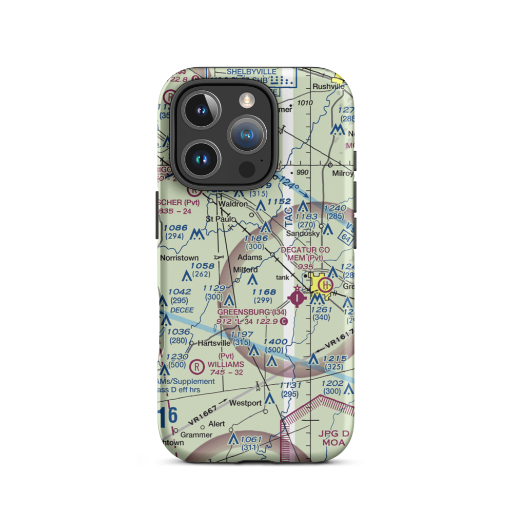 Schoettmer Farm Airport (67II) VFR Sectional  Tough iPhone Case iPhone 16 Pro model shown