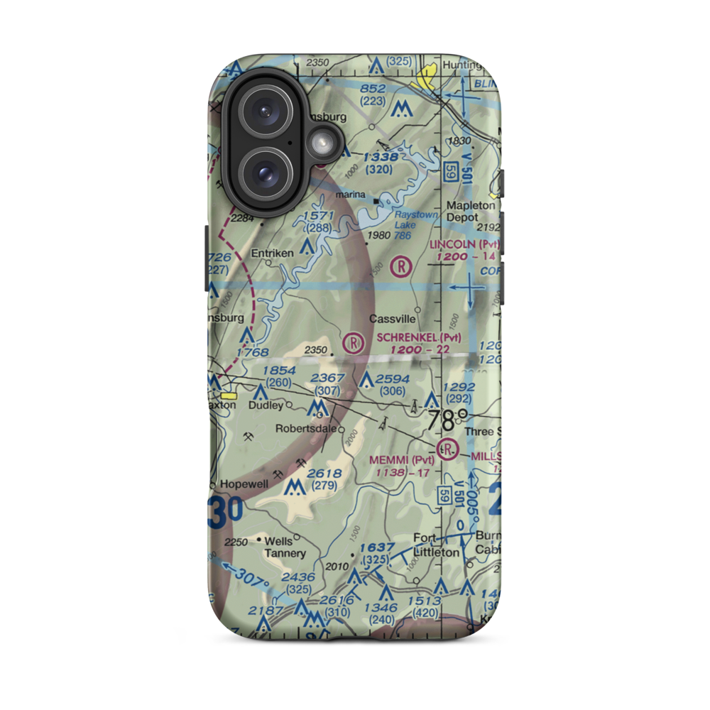 Schrenkel Airport (PN30) VFR Sectional  Tough iPhone Case iPhone 16 Plus model shown