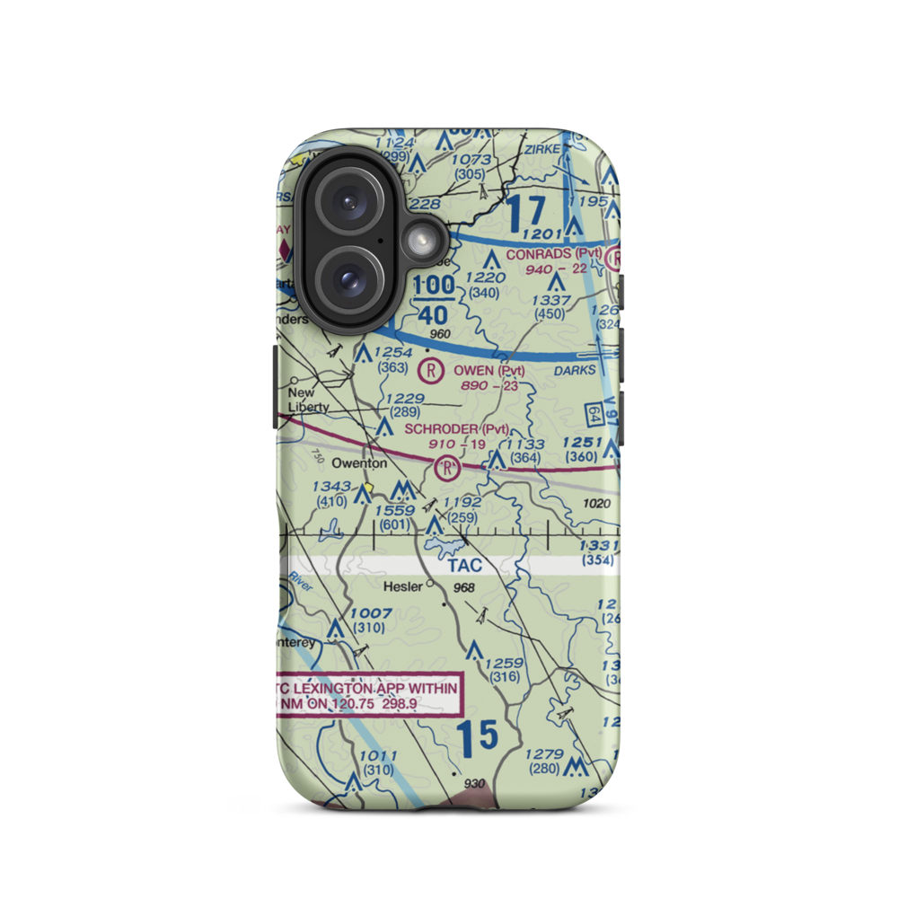 Schroder Airport (61KY) VFR Sectional  Tough iPhone Case iPhone 16 model shown