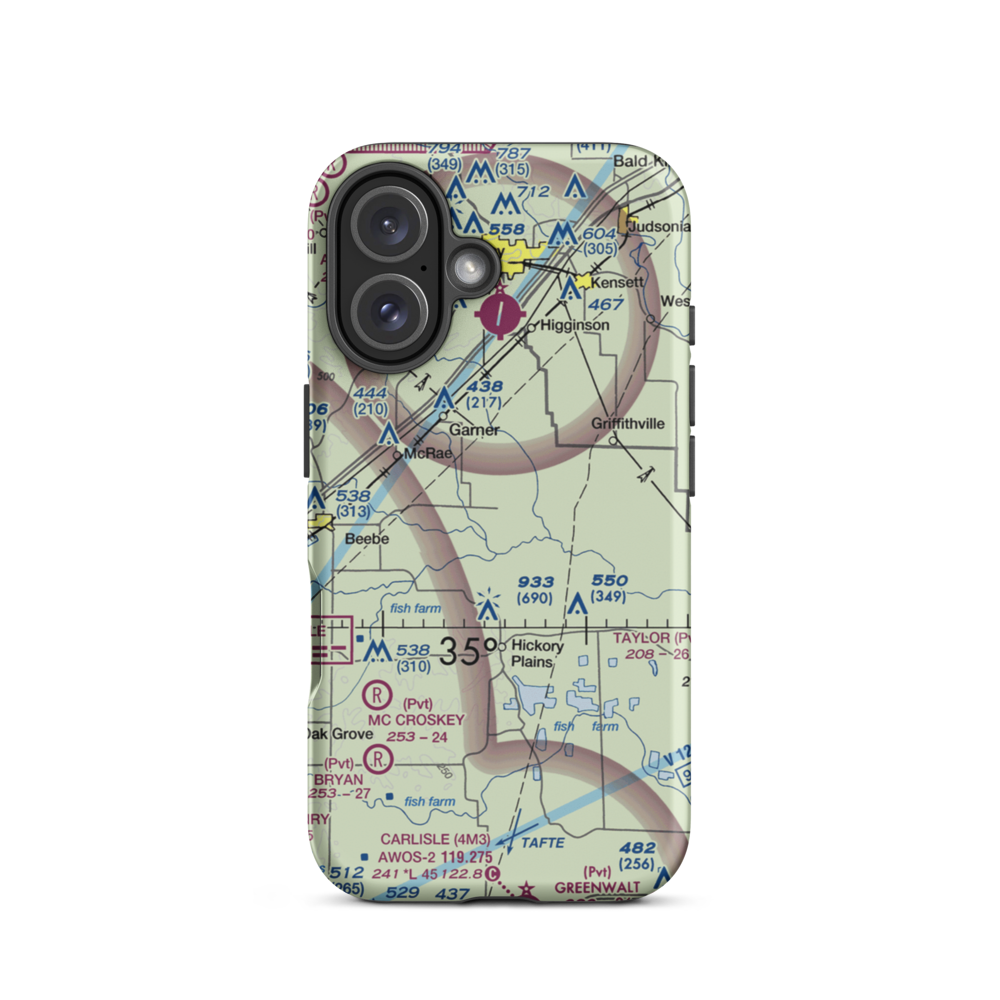 Schroeder's field (US-0466) VFR Sectional  Tough iPhone Case iPhone 16 model shown