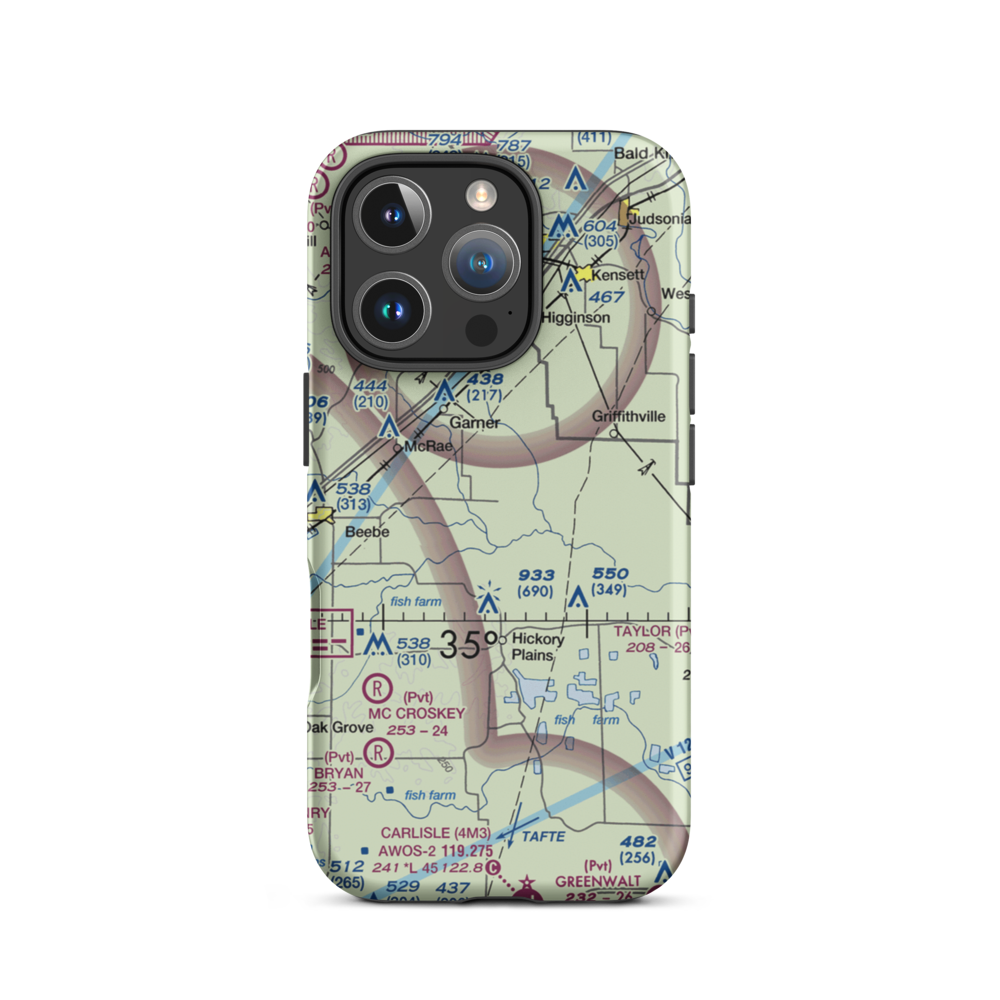 Schroeder's field (US-0466) VFR Sectional  Tough iPhone Case iPhone 16 Pro model shown