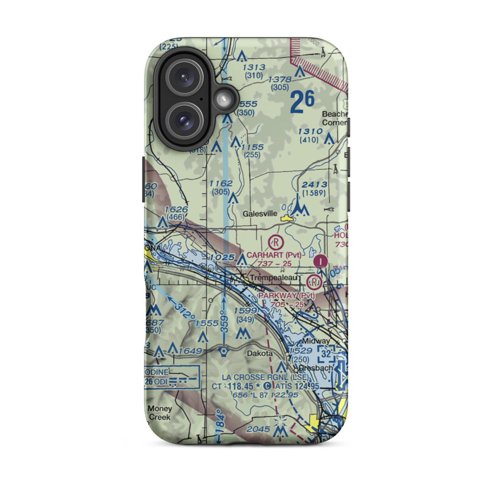 Schubert Airstrip (40WI) VFR Sectional  Tough iPhone Case iPhone 16 Plus model shown
