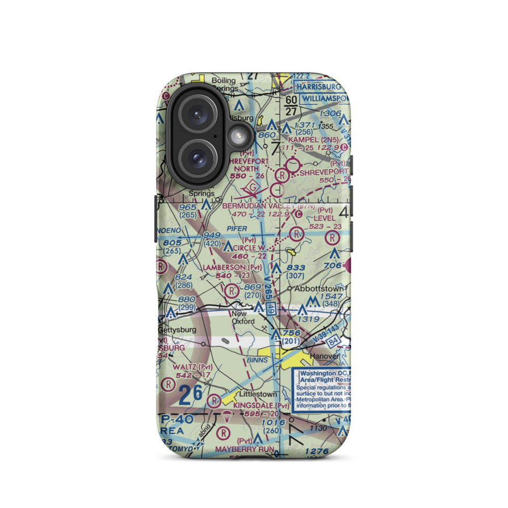 Schulteis Field (71PN) VFR Sectional  Tough iPhone Case iPhone 16 model shown