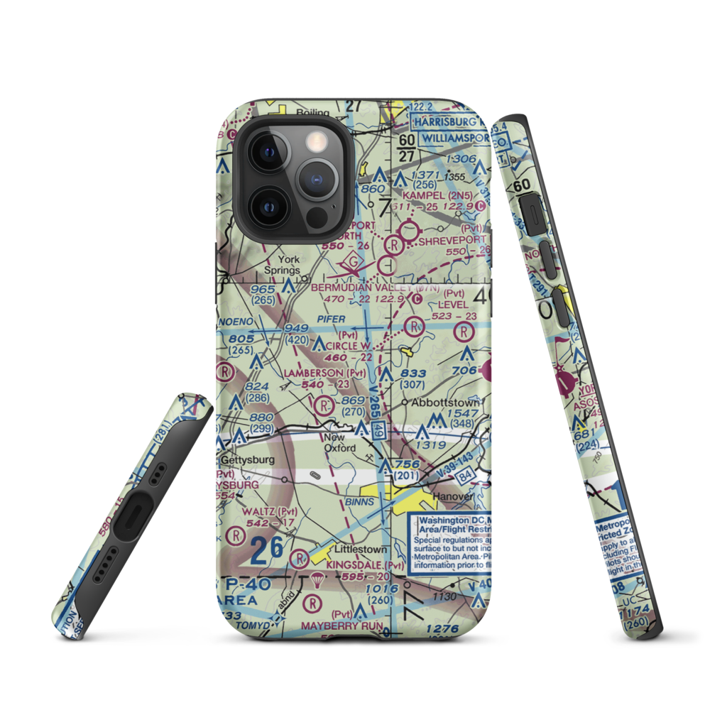 Schulteis Field (71PN) VFR Sectional  Tough iPhone Case iPhone 12 Pro model shown