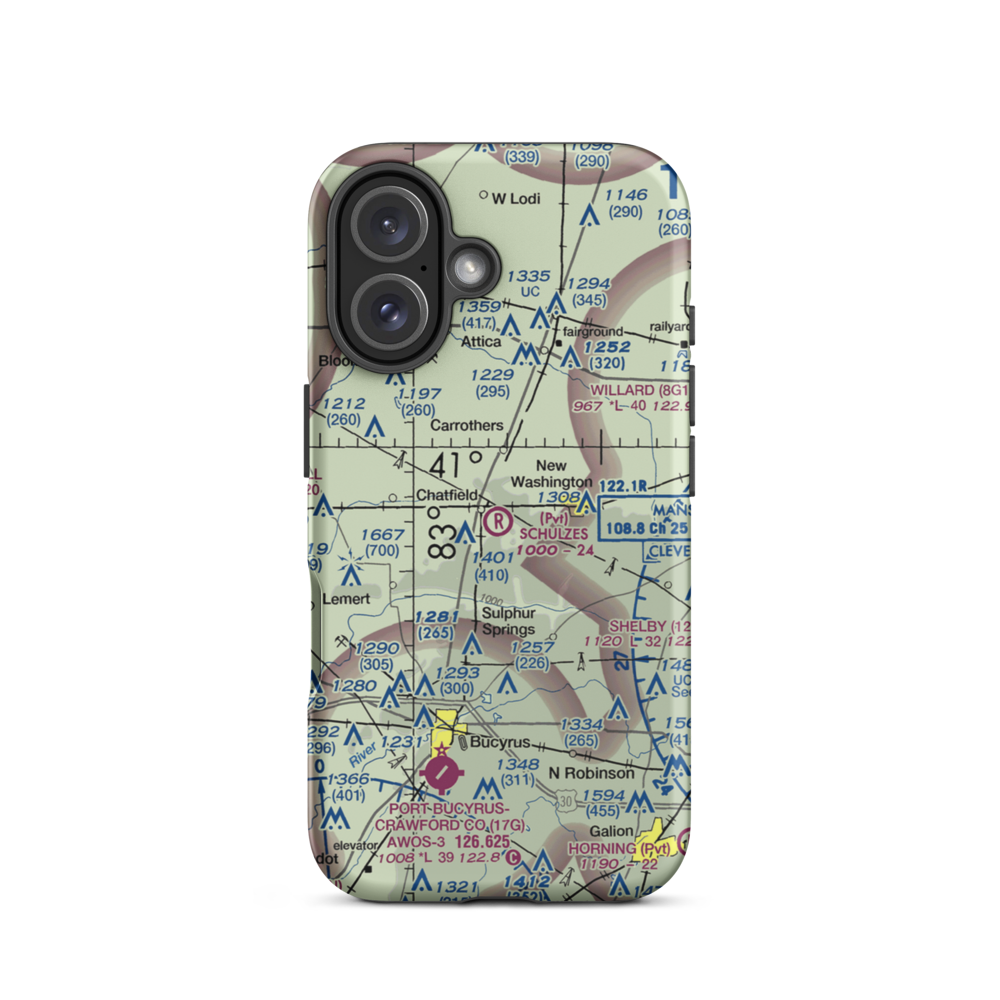 Schulze's Airport (69OI) VFR Sectional  Tough iPhone Case iPhone 16 model shown