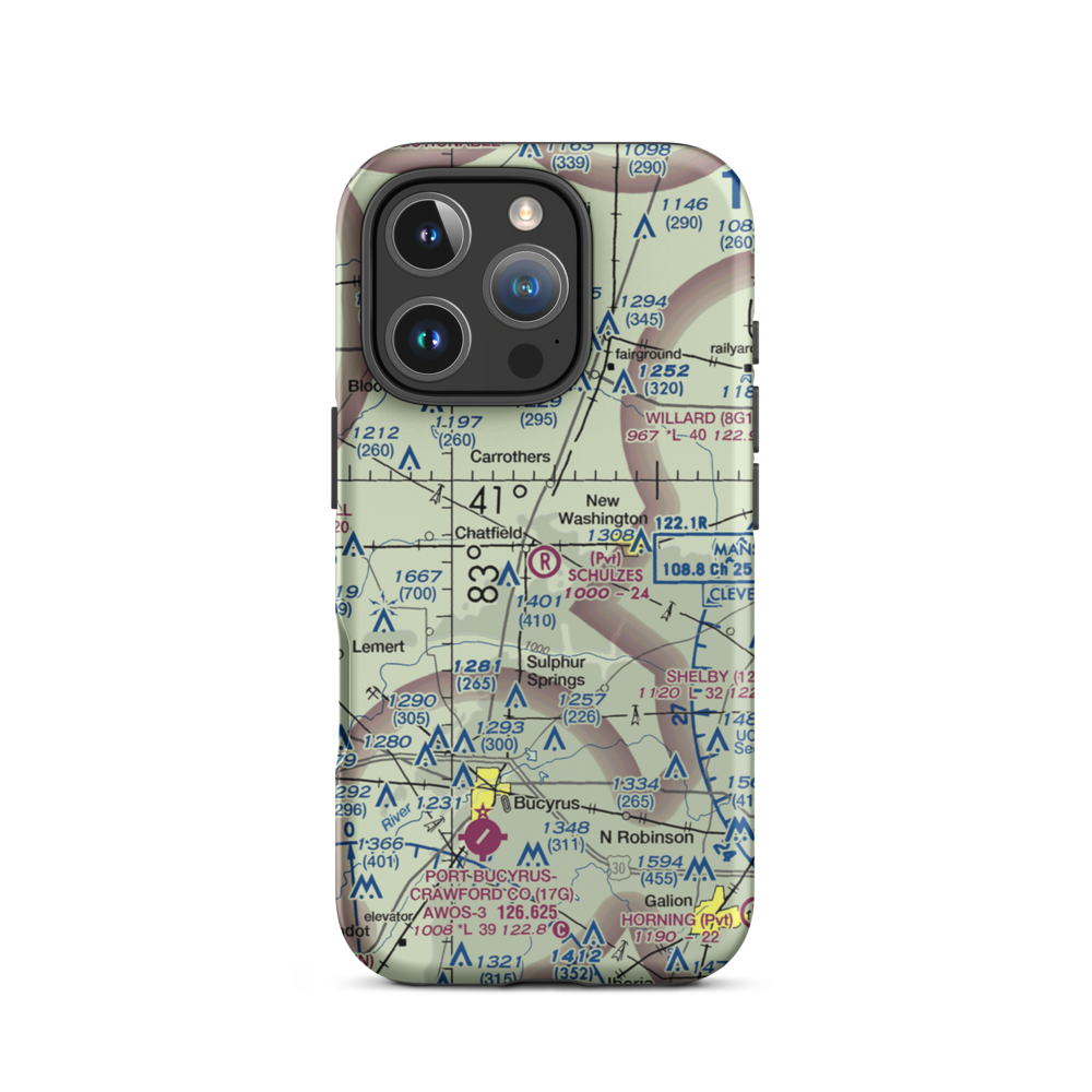 Schulze's Airport (69OI) VFR Sectional  Tough iPhone Case iPhone 16 Pro model shown