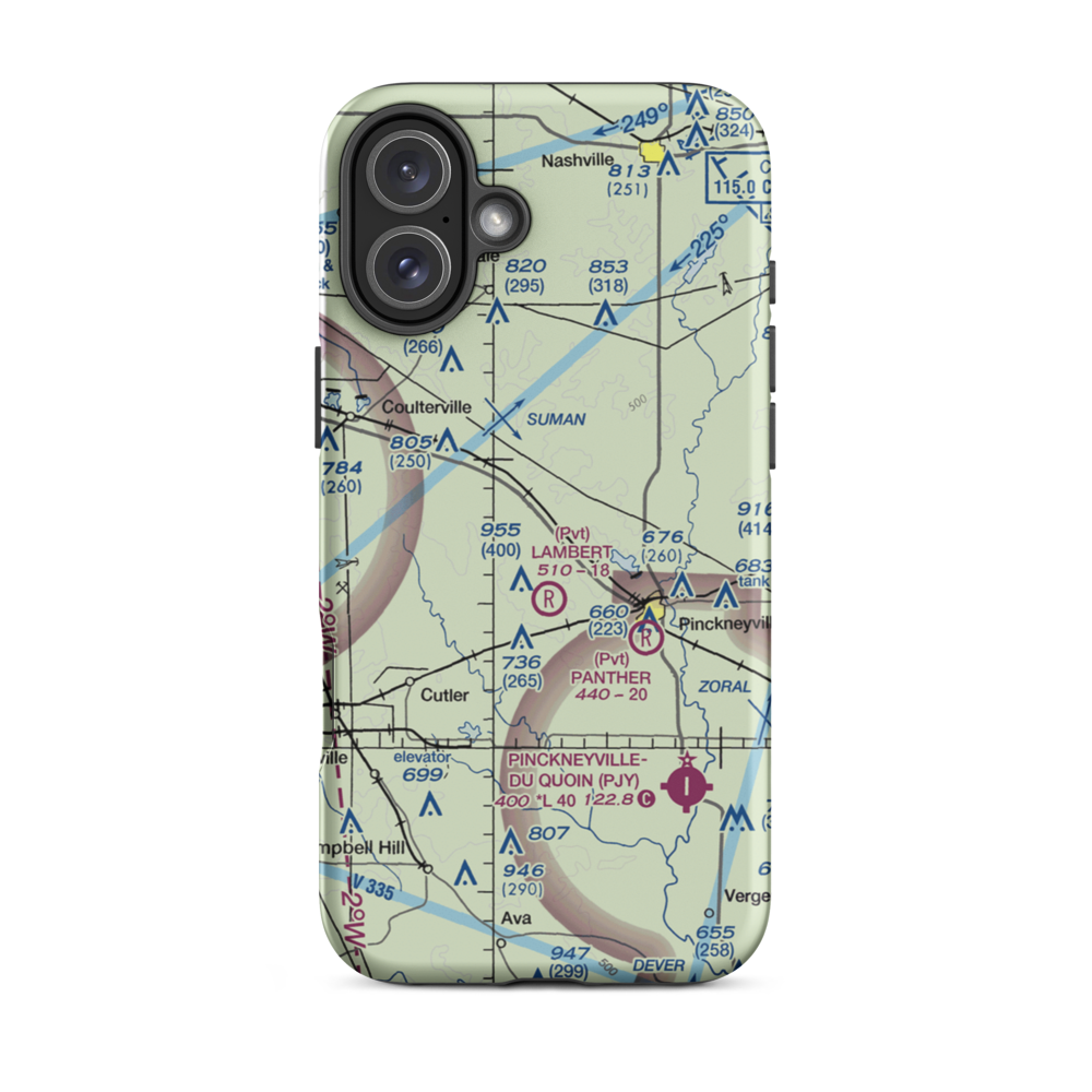 Schumaier Restricted Landing Area (01LL) VFR Sectional  Tough iPhone Case iPhone 16 Plus model shown